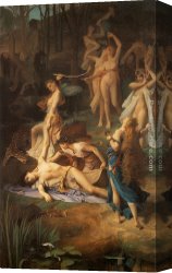 It Was to Be a Lasso Duel to The Death Canvas Paintings - Death of Orpheus by Emile Levy