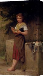 Emile Canvas Paintings - La Jeune Paysanne by Emile Munier