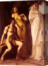 Virtue Canvas Paintings - Hercules Between Virtue And Vice by Emmanuel Benner