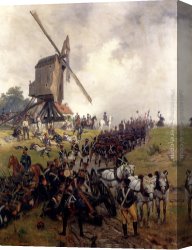Battle Canvas Paintings - The Battle Of Waterloo by Ernest Crofts