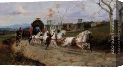 The Arrival Canvas Paintings - Arrival of Caesar by Ettore Forti