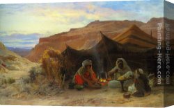 Desert, Canvas Paintings - Bedouins in the Desert by Eugene-Alexis Girardet