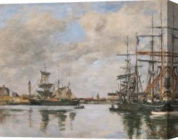 Port of Valencia Canvas Paintings - Trouville, Le Port by Eugene Boudin