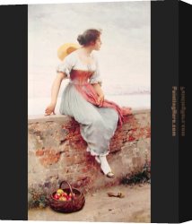 Magic Moments Canvas Paintings - A Pensive Moment by Eugene de Blaas