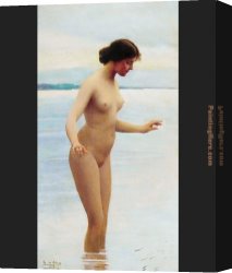 Water-mill Canvas Paintings - In the Water by Eugene de Blaas