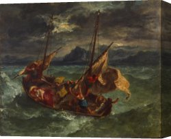 Walter Canvas Paintings - Christ on the Sea of Galilee Walters by Eugene Delacroix