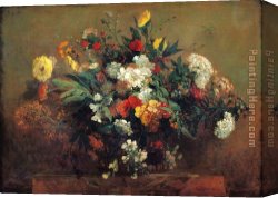 Presenting Flowers to The Infant Canvas Paintings - Flowers by Eugene Delacroix
