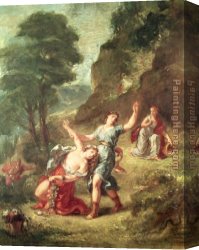 Spirit of Spring Canvas Paintings - Orpheus and Eurydice Spring from a series of the Four Seasons 1862 by Eugene Delacroix
