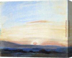 Snow Effect with Setting Sun Canvas Paintings - Setting Sun by Eugene Delacroix
