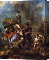 Abduction Canvas Paintings - The Abduction of Rebecca by Eugene Delacroix