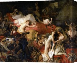 It Was to Be a Lasso Duel to The Death Canvas Paintings - The Death of Sardanapalus by Eugene Delacroix