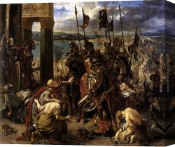 Eugene Canvas Paintings - The Entry of the Crusaders into Constantinople by Eugene Delacroix
