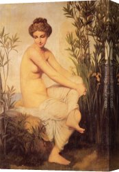 La Grande Baigneuse Canvas Paintings - Baigneuse antique by Eugene-Emmanuel Amaury-Duval