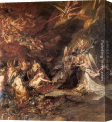 Temptation Canvas Paintings - The Temptation of St. Anthony by Eugene Isabey