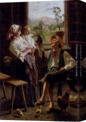 Friends Canvas Paintings - A New Friend by Eugenio Zampighi