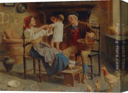 Family Canvas Paintings - The Happy Family by Eugenio Zampighi
