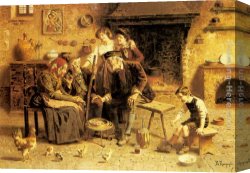 Hunters Canvas Paintings - The Hunter's Tale by Eugenio Zampighi