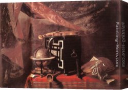 Musical Instruments Canvas Paintings - Still-life with Instruments by Evaristo Baschenis