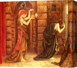 Morgan Canvas Paintings - Hope in the Prison of Despair by Evelyn de Morgan