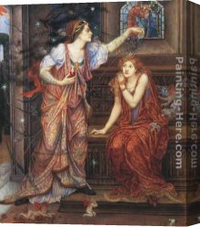 Queen Canvas Paintings - Queen Eleanor and Fair Rosamund by Evelyn de Morgan