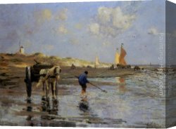 The Seashore Canvas Paintings - Seashore by Evert Pieters
