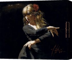 Rojo Canvas Paintings - Aros Rojos by Fabian Perez