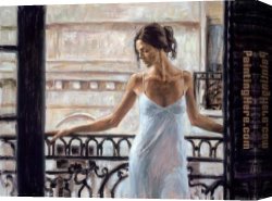 Balcony Canvas Paintings - BALCONY AT BUENOS AIRES by Fabian Perez