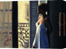 A Venetian Balcony Canvas Paintings - Balcony at Buenos Aires X by Fabian Perez