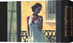A Venetian Balcony Canvas Paintings - Balcony at Buenos Aires XI by Fabian Perez