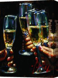 Nina Con Flor Canvas Paintings - Brindis con Champagne by Fabian Perez