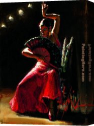 Nina Con Flor Canvas Paintings - Celina con abanico by Fabian Perez