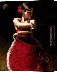 Nina Con Flor Canvas Paintings - Celina Con Lunares Negros by Fabian Perez