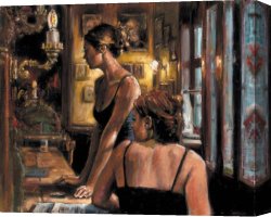 Cafe Canvas Paintings - EL FEDERAL CAFE by Fabian Perez