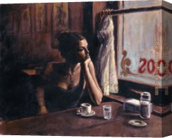 Cafe Canvas Paintings - EL FEDERAL CAFE III by Fabian Perez