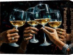 Ladies Canvas Paintings - For Better Life VII Ladies hands by Fabian Perez