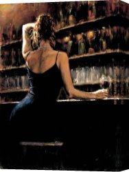 Alonso Perez Canvas Paintings - Lettizia by Fabian Perez
