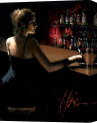 Buena Vista Bar Canvas Paintings - Luciana at The Bar by Fabian Perez