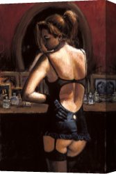 Composition VIII Canvas Paintings - Medias Negras VIII by Fabian Perez