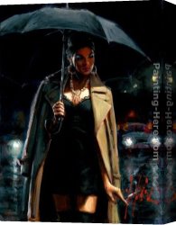 After The Rain Canvas Paintings - November Rain II Marissa by Fabian Perez