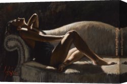 Alonso Perez Canvas Paintings - Paola on thhe Couch by Fabian Perez