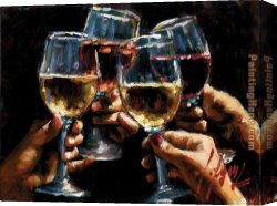 A Perfect Red Rose Canvas Paintings - Red White and Rose III by Fabian Perez