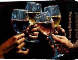 A Perfect Red Rose Canvas Paintings - Red White and Rose IV by Fabian Perez