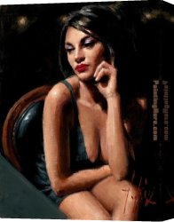 Vague Et La Perle Canvas Paintings - saba at las brujas v by Fabian Perez