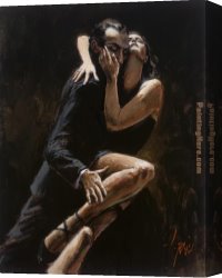 Tango Canvas Paintings - Stusy for Tango by Fabian Perez