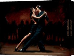 Tango VII Study Canvas Paintings - Tango In Paris In Black Suit by Fabian Perez