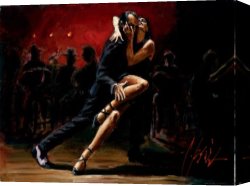 Tango Canvas Paintings - TANGO IN RED by Fabian Perez