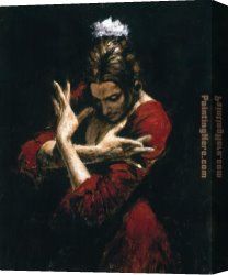 Rojo Canvas Paintings - Terciopelo Rojo by Fabian Perez