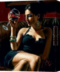 Alonso Perez Canvas Paintings - Tess IV by Fabian Perez
