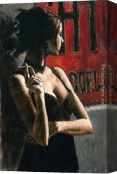 Sign Canvas Paintings - THE RED SIGN by Fabian Perez
