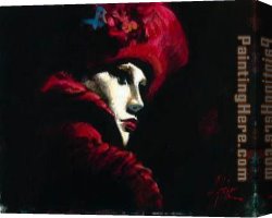 Mask Canvas Paintings - Venecian Mask by Fabian Perez